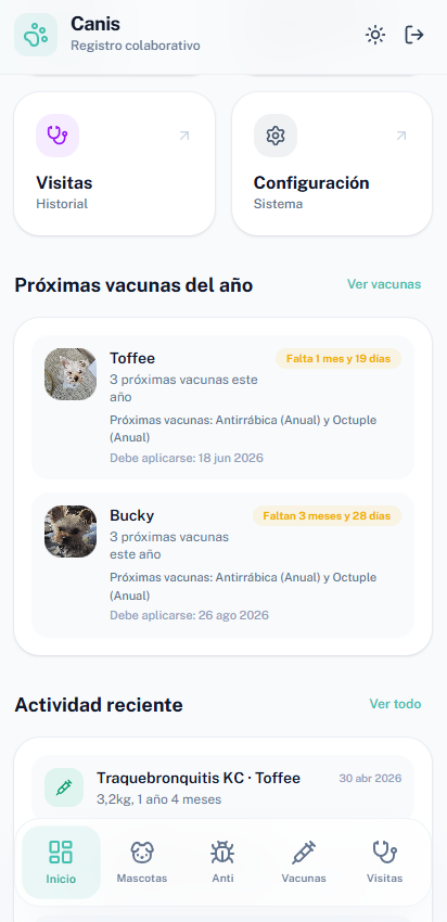 Pagina de inicio de Canis